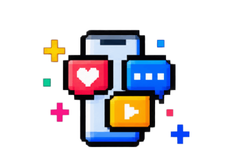 móvil e iconos redes sociales
